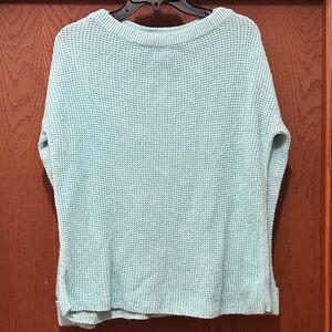 Talbots Turquoise Knit Crew Neck Wool-Blend Sweater M